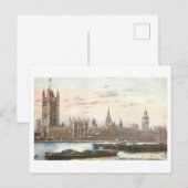 Häuser des Londoner Parlaments Vintage Postkarte (Vorne/Hinten)