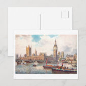 Häuser des Londoner Parlaments Vintage Postkarte (Vorne/Hinten)