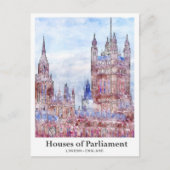 Häuser des Parlaments London Travel Watercolor Postkarte (Vorderseite)
