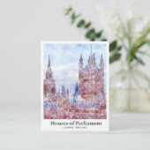 Häuser des Parlaments London Travel Watercolor Postkarte (Stehend Vorderseite)