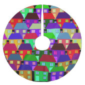 HÄUSER FARBHAFTE ZUHAUSE COMMUNITY POLYESTER WEIHNACHTSBAUMDECKE (Vorderseite)