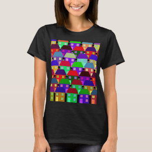 HÄUSER FARBIGER ZUHAUSE GEMEINSCHAFTLICHER T - Shi T-Shirt
