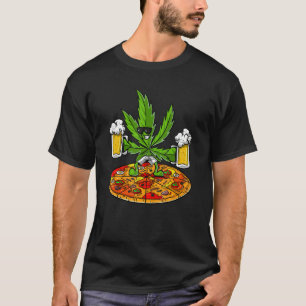 Häuser für das Leben Bier und Weed Buds Pizza T-Shirt