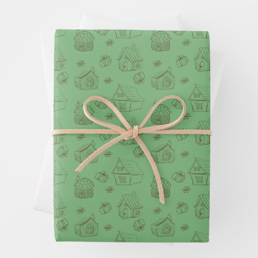 Häuser Geschenkpapier Set (Beispiel)