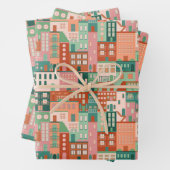 Häuser Geschenkpapier Set (Beispiel)