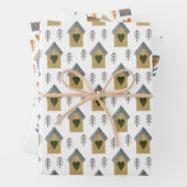 Häuser, Herz und Blume Geschenkpapier Set (Beispiel)