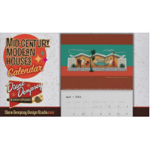 Häuser im Mid-Century-Modern-Stil Kalender - Großf