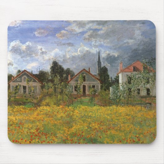 Häuser in Argenteuil von Claude Monet, Vintage Kun Mousepad (Vorne)