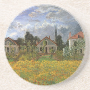 Häuser in Argenteuil von Claude Monet, Vintage Kun Sandstein Untersetzer