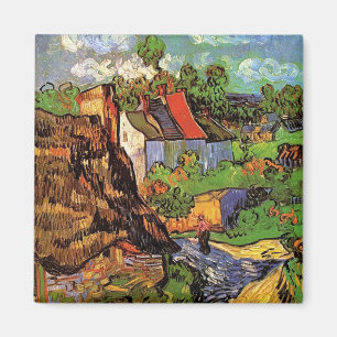 Häuser in Auvers, Kunst von Vincent van Gogh. Magnet