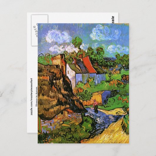 Häuser in Auvers Van Gogh Fine Art Postkarte (Vorne/Hinten)
