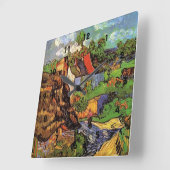 Häuser in Auvers, Vincent van Gogh. Dorf Quadratische Wanduhr (Winkel)