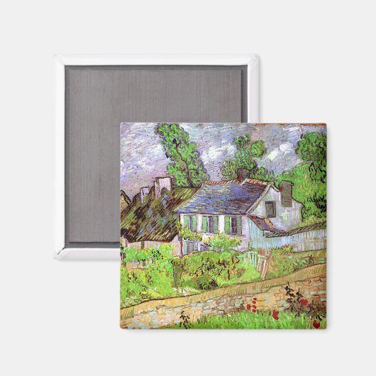 Häuser in Auvers, Vincent van Gogh Magnet (Vorderseite/Rückseite)