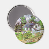 Häuser in Auvers, Vincent van Gogh. Magnet (Vorderseite/Rückseite)