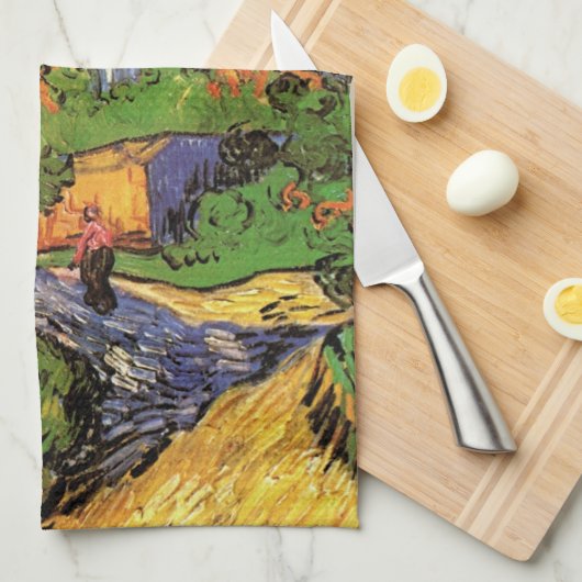 Häuser in Auvers von Vincent van Gogh Geschirrtuch (Viertel Falte)