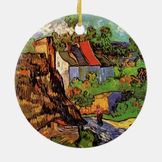 Häuser in Auvers von Vincent van Gogh Keramik Ornament (Hinten)