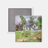 Häuser in Auvers von Vincent van Gogh Magnet (Vorderseite/Rückseite)