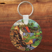 Häuser in Auvers von Vincent van Gogh Schlüsselanhänger (Vorderseite)