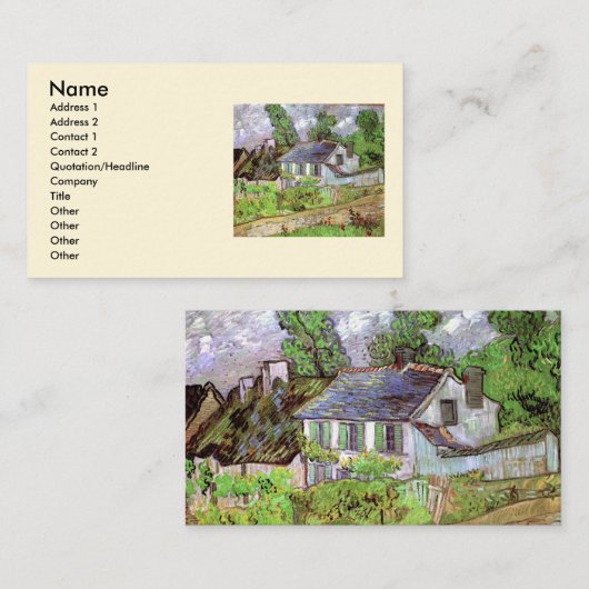 Häuser in Auvers von Vincent van Gogh Visitenkarte (Vorne/Hinten)