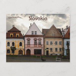 Häuser in Bardejov Slowakei Postkarte