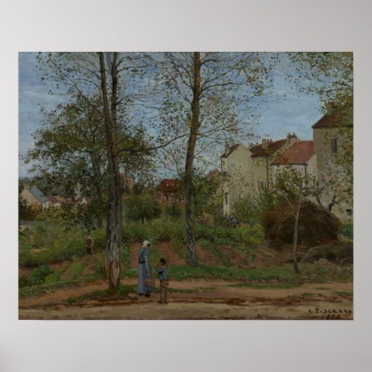 Häuser in Bougival (Herbst), 1870 Pissarro Poster (Vorne)