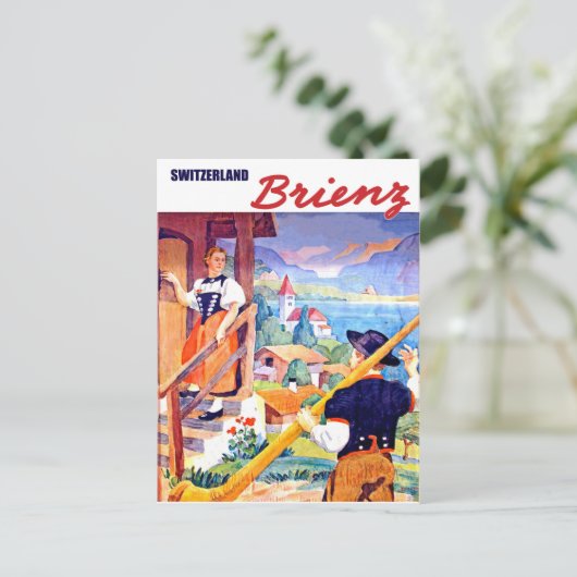 Häuser in Brienz, Schweiz Postkarte (Stehend Vorderseite)