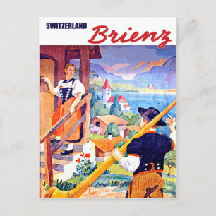 Häuser in Brienz, Schweiz Postkarte