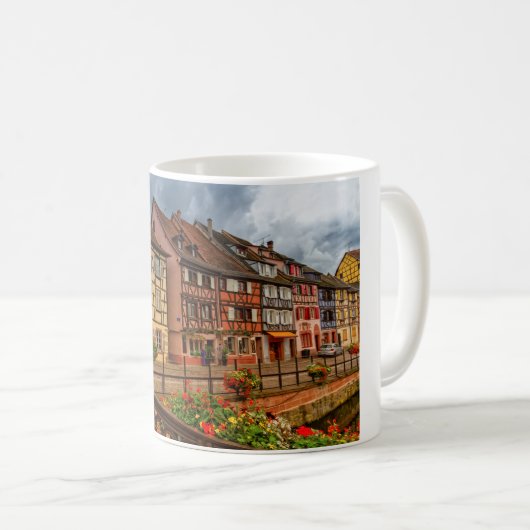 Häuser in Colmar, Elsass, Frankreich Kaffeetasse (VorderseiteRechts)