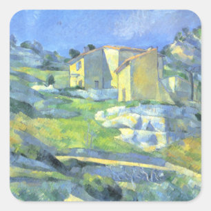 Häuser in der Provence Paul Cezanne Quadratischer Aufkleber