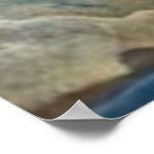 Häuser in einer Landschaft der Barren Winter River Poster (Ecke)