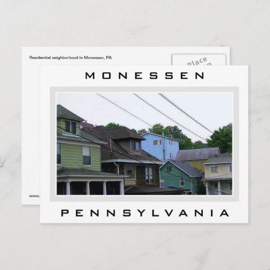 Häuser in Monessen Postkarte (Vorne/Hinten)