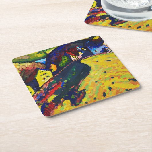 Häuser in Murnau, Wassily Kandinsky Rechteckiger Pappuntersetzer (angewinkelt)