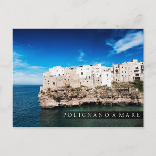 Häuser in Polignano a Mare auf einer Klippe in Pug Postkarte