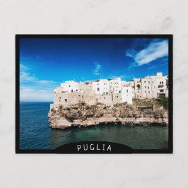 Häuser in Polignano a Mare auf einer Klippe in Pug Postkarte