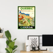 Häuser in Quebec, Kanada, Vintage Reise Poster (Heimbüro)