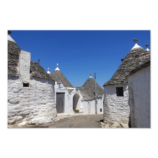Häuser in Trulli, Alberobello, Apulien, Print Fotodruck (Vorne)