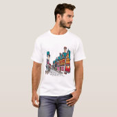 Häuser mit leuchtenden Fenstern T-Shirt (Vorne ganz)