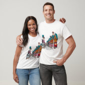 Häuser mit leuchtenden Fenstern T-Shirt (Unisex)