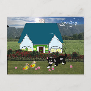 Häuser mit Postkarte für Tiere