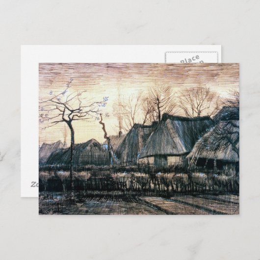 Häuser mit Strohdächern von Vincent Van Gogh Postkarte (Vorne/Hinten)