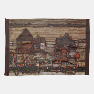 Häuser mit Wäsche (Seeburg II) von Egon Schiele Geschirrtuch