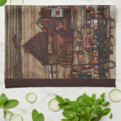 Häuser mit Wäscherei (Seeburg II) von Egon Schiele Geschirrtuch (Gefaltet)