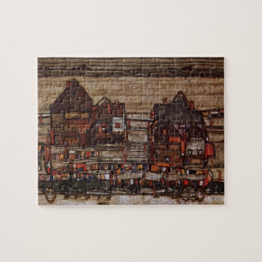 Häuser mit Wäscherei (Seeburg II) von Egon Schiele Puzzle (Horizontal)