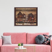 Häuser mit Wäscherei von Egon Schiele Leinwanddruck (Insitu (Wohnzimmer))