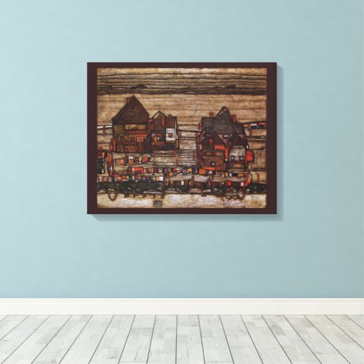 Häuser mit Wäscherei von Egon Schiele Leinwanddruck (Insitu (Holzboden))