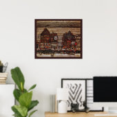 Häuser mit Wäscherei von Egon Schiele Poster (Heimbüro)