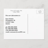 Häuser mit Wäscherei von Schiele, Adresswechsel Ankündigungspostkarte (Rückseite)