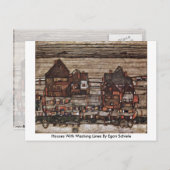 Häuser mit Waschstraßen von Egon Schiele Postkarte (Vorne/Hinten)