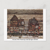 Häuser mit Waschstraßen von Egon Schiele Postkarte (Vorderseite)