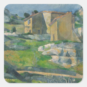 Häuser Pauls Cezanne   in der Provence: Das Riaux Quadratischer Aufkleber